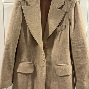 Vintage Wool Tan Blazer Ralph Lauren vibes